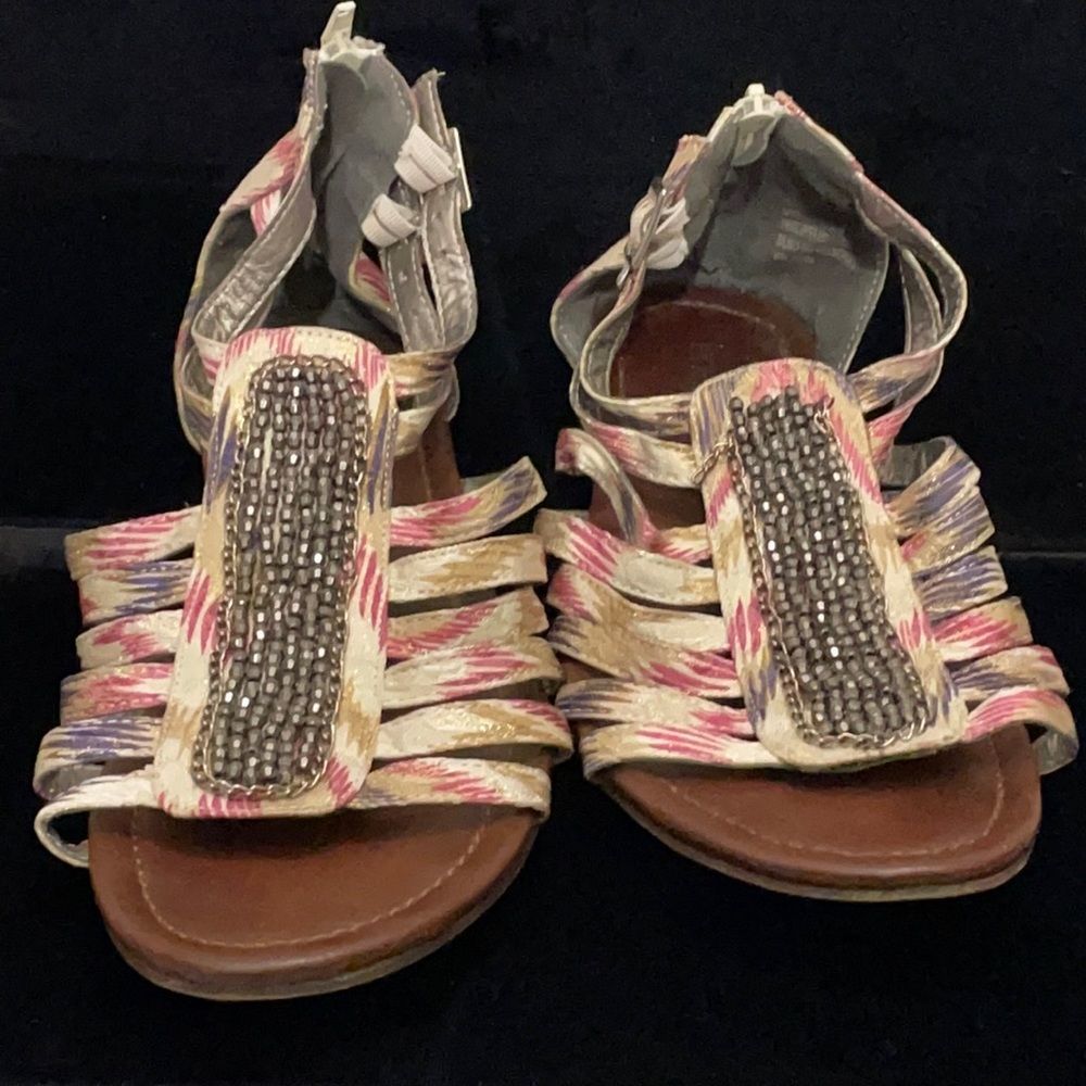 Lane Bryant zip heeled sandals size 9W